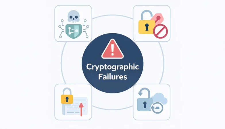 Abstract illustration showing encryption concepts for cryptographic failures